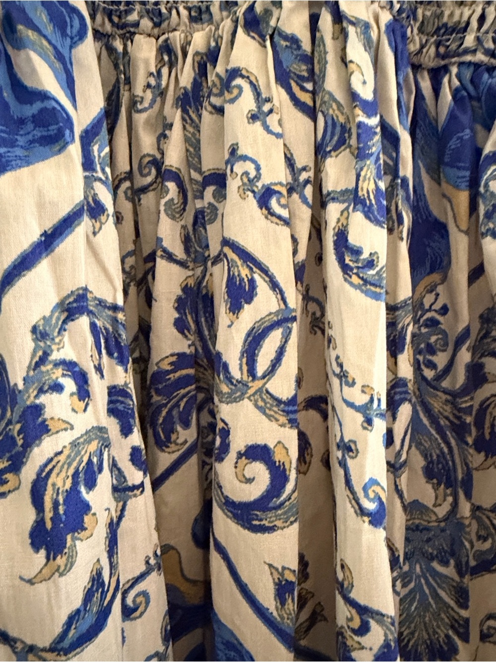 Blue & White Mediterranean Print Tie-Shoulder Maxi Dress/ Size M/ NWT - Picture 15 of 16